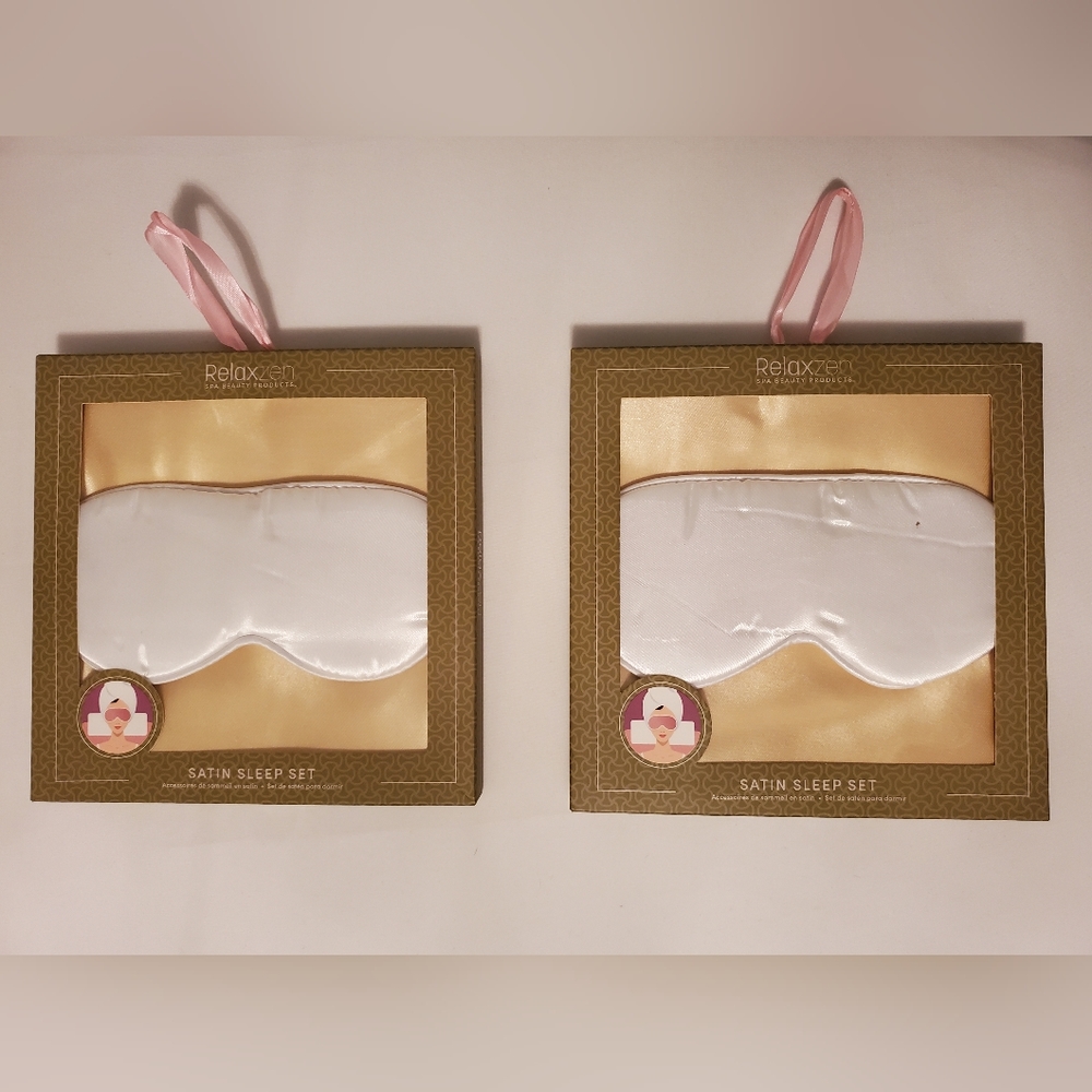Selling Set of Two Satin Sleep Eye Mask and Pillow Case